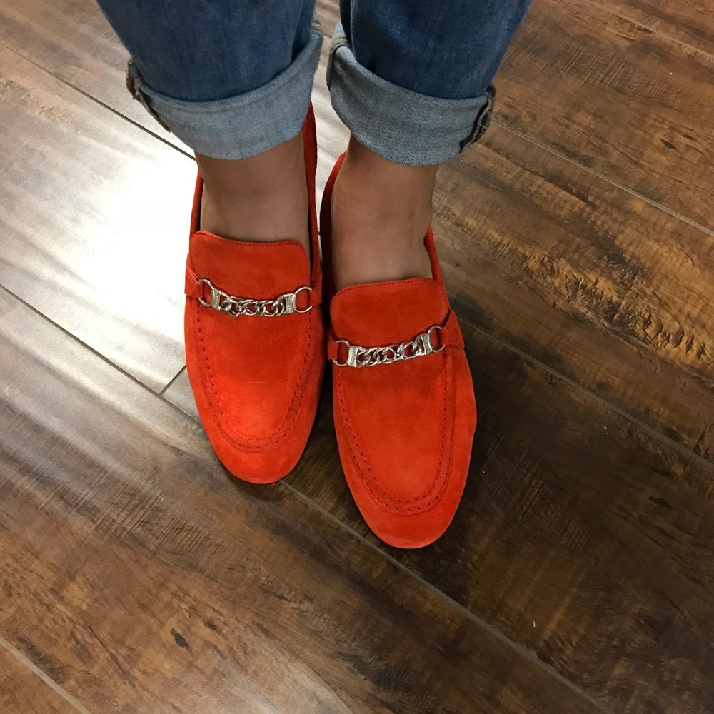 Rag & Bone Cooper Suede Red Loafer Shoes Sz 5-11 - Picture 2 of 8